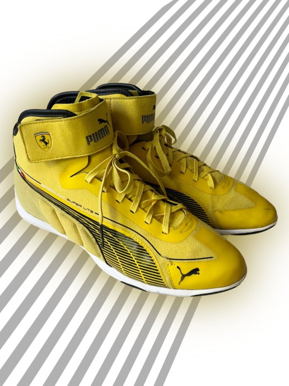 Puma Ferrari Yellow Speed Cat Super Mid-High Ankle Sneakers Men's Size 6.5M/ 8W